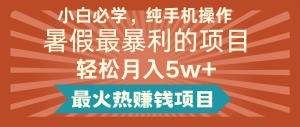 2024暑假最赚钱的项目，小红书咸鱼暴力引流简单无脑操作，每单利润最少500+-聊项目