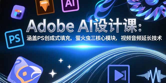 Adobe AI设计课：涵盖PS创成式填充，萤火虫三核心模块，视频音频延长技术-聊项目