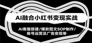 AI融合小红书变现实战课，AI客服搭建/爆款图文SOP制作/账号运营及广告变现等-聊项目