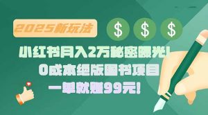 小红书月入2万秘密曝光！绝版图书项目，一单就赚99元！-聊项目