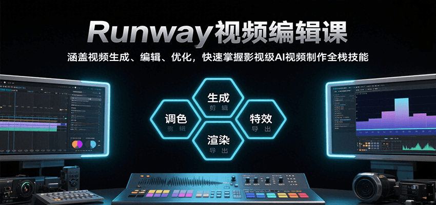 Runway视频编辑课，涵盖视频生成、编辑、优化，快速掌握影视级AI视频制作全栈技能-聊项目