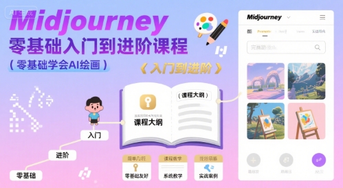 midjourney零基础入门到进阶课程，零基础学会AI绘画-聊项目