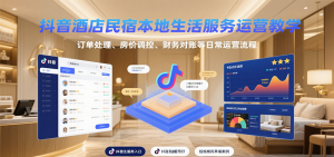 抖音酒店民宿本地生活服务运营教学，订单处理、房价调控、财务对账等日常运营流程-聊项目