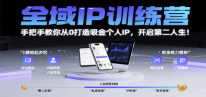 全域IP训练营，手把手教你从0打造吸金个人IP，开启第二人生！-聊项目