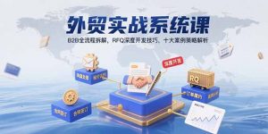 外贸实战系统课：B2B全流程拆解，RFQ深度开发技巧，十大案例策略解析-聊项目