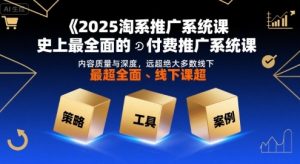 2025淘系推广系统课，史上最全面的付费推广系统课，内容质量与深度，远超绝大多数线下课-聊项目