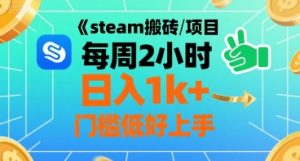 steam搬砖项目每周2小时日入1k+收益核心玩法，手把手教你，门槛低好上手-聊项目