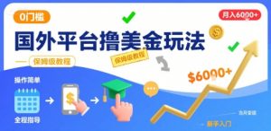 国外平台撸美金玩法，操作简单，0门槛，当月搞了6k+，保姆级教程【揭秘】-聊项目