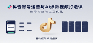 抖音账号运营与AI爆款视频打造课：含账号搭建、运营及多种AI特效视频制作方法-聊项目