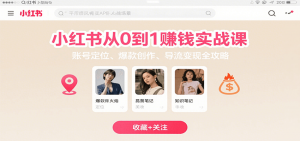 小红书从0到1赚钱实战课：账号定位、 爆款创作 、导流变现全攻略-聊项目