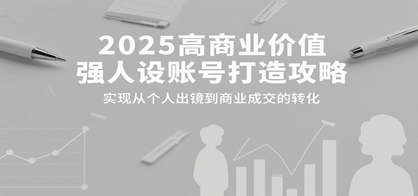 2025高商业价值强人设账号打造攻略，实现从个人出镜到商业成交的转化-聊项目