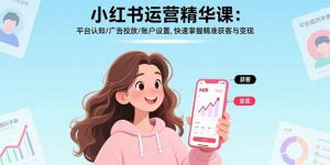 小红书运营精华课：平台认知/广告投放/账户设置,快速掌握精准获客与变现-聊项目