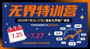 无界特训营2025年7月25-27日，最新无界推广课程，天猫淘宝直通车3天2夜训练班-聊项目