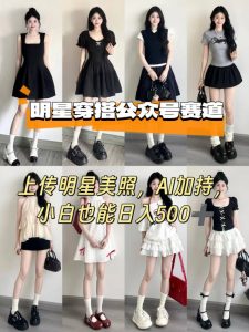 公众号明星穿搭赛道，上传明星美照，AI加持，小白也能日入5张-聊项目
