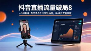抖音直播流量破局8-9月新课：自然流与千川双轨运营，从0到1流量突破-聊项目