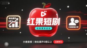 红果短剧拉新大佬爆单经验分享之如何提高短剧转化，这样做，短剧拉新转化直接提升5倍以上-聊项目