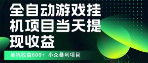 最新全自动下载游戏 操作简单，单机当天收益600+，收益无上限，可矩阵…-聊项目