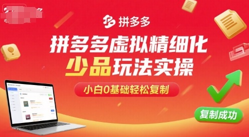 拼多多虚拟精细化少品玩法实操，小白0基础轻松复制-聊项目