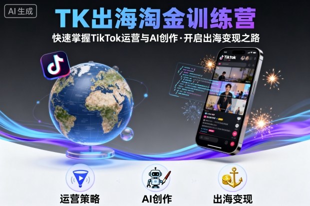 TK出海淘金训练营，助你快速掌握TikTok运营与AI创作，开启出海变现之路-聊项目