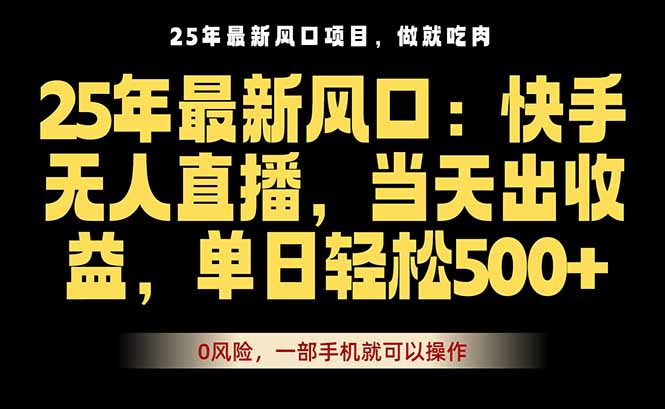 25年最新无人直播玩法，当天秒出单，一部手机就可操作-聊项目