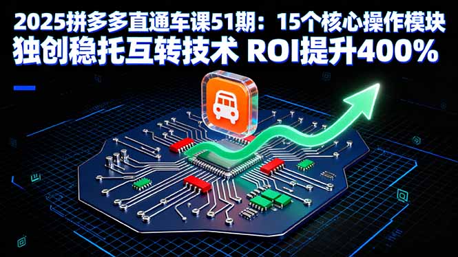 2025拼多多直通车课51期：15个核心操作模块 独创稳托互转技术 ROI提升400%-聊项目