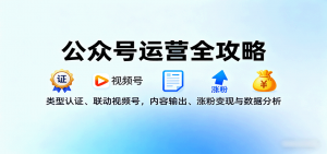 公众号运营全攻略：类型认证、联动视频号，内容输出、涨粉变现与数据分析-聊项目