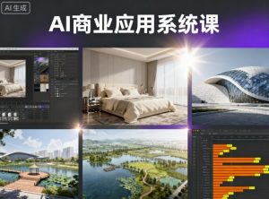 AI商业应用系统课，室内-软装-建筑-景观，智能设计+效果图+动画画实战-聊项目