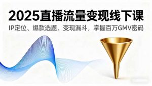 2025直播流量变现线下课，IP定位、爆款选题、变现漏斗，掌握百万GMV密码-聊项目
