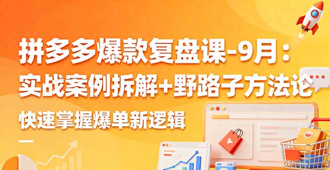 拼多多爆款复盘课-9月：实战案例拆解+野路子方法论，快速掌握爆单新逻辑-聊项目