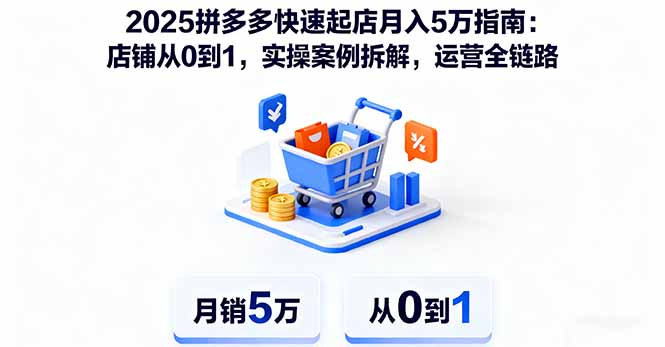 2025拼多多快速起店月入5万指南：店铺从0到1，实操案例拆解，运营全链路-聊项目