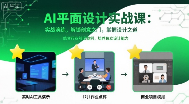 AI平面设计实战课，实战演练，解锁创意之门，掌握设计之道-聊项目