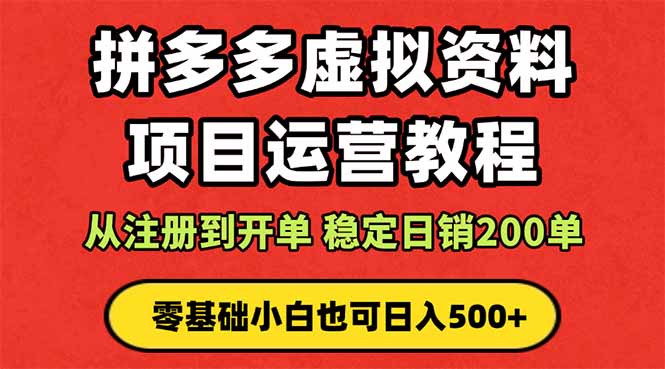 拼多多开店运营课程： 蓝海变现玩法，轻松实现睡后收入 零基础小白也可…-聊项目