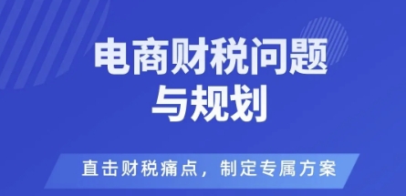 电商企业财税风险与规避，直击财税痛点，制定专属方案-聊项目