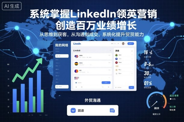 系统掌握LinkedIn领英营销，创造百万业绩增长，从思维到获客，从沟通到成交，系统化提升外贸能力-聊项目