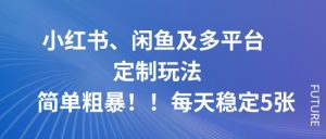 小红书、闲鱼及多平台定制玩法简单粗暴！每天稳定5张-聊项目