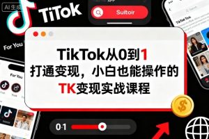 TikTok从0到1打通变现，小白也能操作的TK变现实战课程-聊项目
