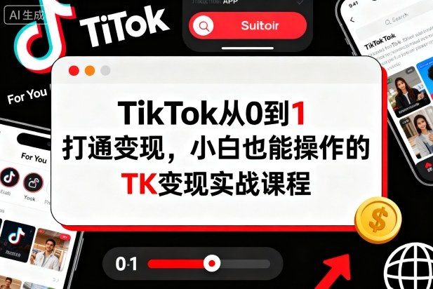 TikTok从0到1打通变现，小白也能操作的TK变现实战课程-聊项目