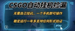 游戏自动挂G捡漏，一个手机即可操作，当天可操作见到结果，新手小白轻松月入1W+【揭秘】-聊项目