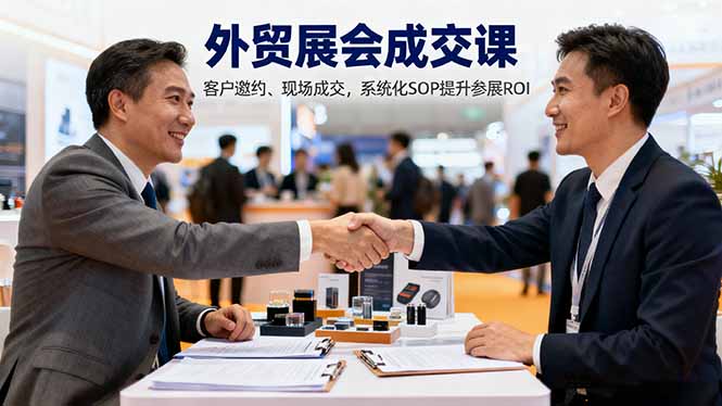 外贸展会成交课，含目标制定、客户邀约、现场成交，系统化SOP提升参展ROI-聊项目