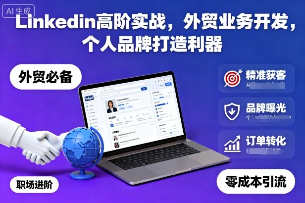 Linkedin高阶实战，外贸业务开发，个人品牌打造利器-聊项目