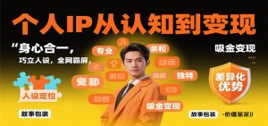 个人IP从认知到变现，身心合一，巧立人设，全网霸屏，吸金变现-聊项目