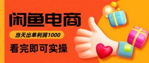 闲鱼高利润电商，当天上架当天出单，一单利润300-聊项目