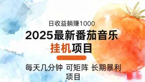 2025年最新番茄音乐人挂机项目，每天几分钟，月入1000＋，可矩阵，一台…-聊项目