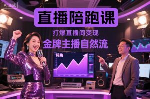 直播陪跑课，金牌主播自然流打爆直播间，复制高变现玩法-聊项目