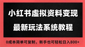 2025小红书虚拟资料最新开店运营教程，搜索流变现玩法，一人多店0成本…-聊项目