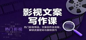 影视文案写作课：热门影视筛选，文案创作全流程，解锁流量密码与版权技巧-聊项目