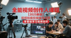 全能视频创作人课程【2025新版】视频拍摄剪辑编导运营，零基础学习视频创作(更新)-聊项目