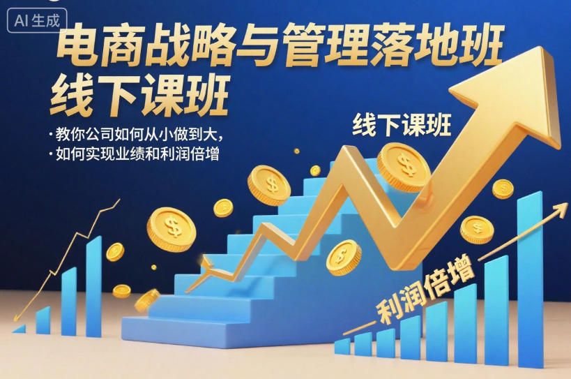 电商战略与管理落地班线下课，教你公司如何从小做到大，如何实现业绩和利润倍增【录音】-聊项目