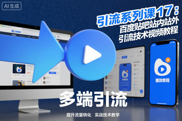 引流系列课17：百度贴吧站内站外引流技术视频教程-聊项目