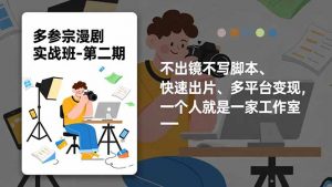 多参 宗漫剧实操班-第二期，不出镜不写脚本、快速出片、多平台变现，一个人就是一家工作室-聊项目